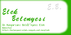 elek belenyesi business card